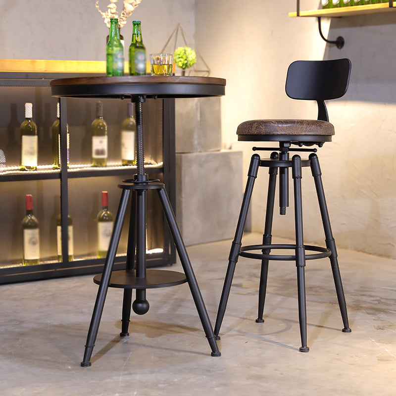 Industrial Style Barstool Rotatable and Liftable Cafe Bar Counter Height Stools Clearhalo 'Bar Furniture' 'Bar Stools' 'bar_stools' 'furn' 'furn_bar_stools' 'furniture_bar_stools' 'Kitchen & Dining Furniture' 'kitchen&dining_furn' 'kitchen' 'kitchen_furn' Furniture' 4329592