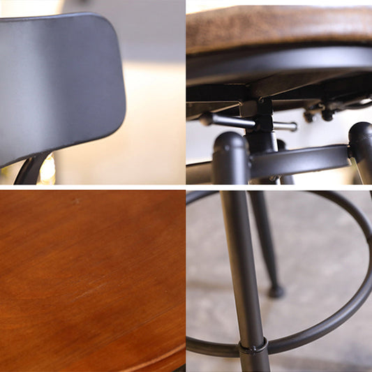 Industrial Style Barstool Rotatable and Liftable Cafe Bar Counter Height Stools Clearhalo 'Bar Furniture' 'Bar Stools' 'bar_stools' 'furn' 'furn_bar_stools' 'furniture_bar_stools' 'Kitchen & Dining Furniture' 'kitchen&dining_furn' 'kitchen' 'kitchen_furn' Furniture' 4329594