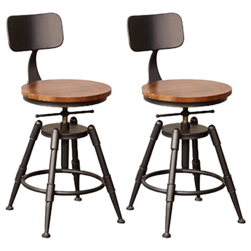 Industrial Style Barstool Rotatable and Liftable Cafe Bar Counter Height Stools 2 Piece Set Short Stool(18"H) Clearhalo 'Bar Furniture' 'Bar Stools' 'bar_stools' 'furn' 'furn_bar_stools' 'furniture_bar_stools' 'Kitchen & Dining Furniture' 'kitchen&dining_furn' 'kitchen' 'kitchen_furn' Furniture' 4329596