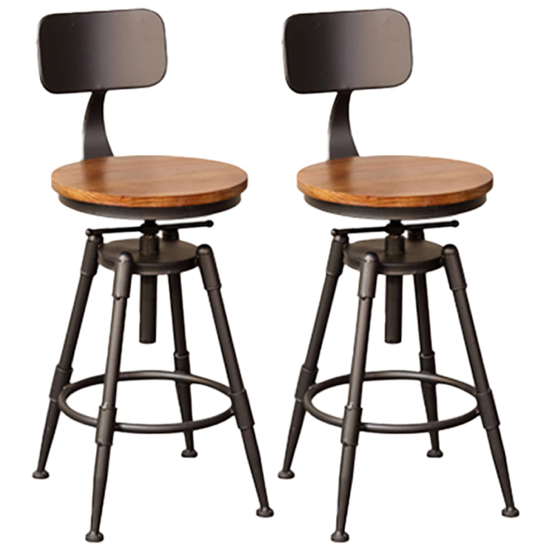 Industrial Style Barstool Rotatable and Liftable Cafe Bar Counter Height Stools 2 Piece Set Short Stool(22"H) Clearhalo 'Bar Furniture' 'Bar Stools' 'bar_stools' 'furn' 'furn_bar_stools' 'furniture_bar_stools' 'Kitchen & Dining Furniture' 'kitchen&dining_furn' 'kitchen' 'kitchen_furn' Furniture' 4329597