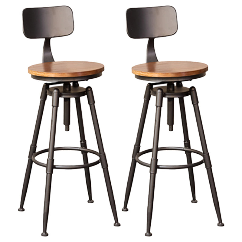 Industrial Style Barstool Rotatable and Liftable Cafe Bar Counter Height Stools 2 Piece Set Counter Stool(26"H) Clearhalo 'Bar Furniture' 'Bar Stools' 'bar_stools' 'furn' 'furn_bar_stools' 'furniture_bar_stools' 'Kitchen & Dining Furniture' 'kitchen&dining_furn' 'kitchen' 'kitchen_furn' Furniture' 4329598