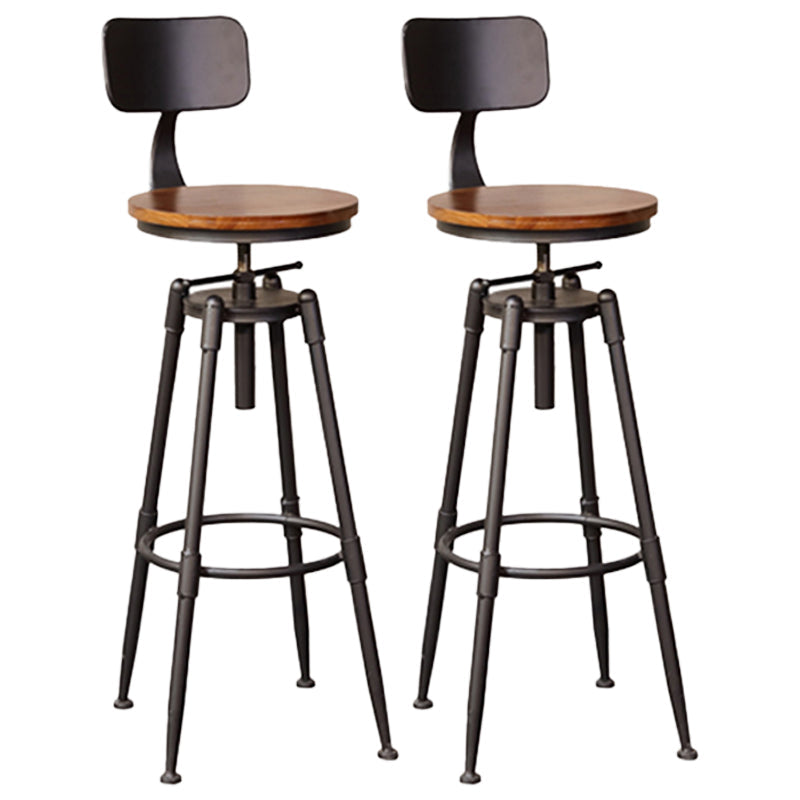 Industrial Style Barstool Rotatable and Liftable Cafe Bar Counter Height Stools 2 Piece Set Bar Stool(30"H) Clearhalo 'Bar Furniture' 'Bar Stools' 'bar_stools' 'furn' 'furn_bar_stools' 'furniture_bar_stools' 'Kitchen & Dining Furniture' 'kitchen&dining_furn' 'kitchen' 'kitchen_furn' Furniture' 4329599