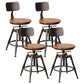 Industrial Style Barstool Rotatable and Liftable Cafe Bar Counter Height Stools 4 Piece Set Short Stool(18"H) Clearhalo 'Bar Furniture' 'Bar Stools' 'bar_stools' 'furn' 'furn_bar_stools' 'furniture_bar_stools' 'Kitchen & Dining Furniture' 'kitchen&dining_furn' 'kitchen' 'kitchen_furn' Furniture' 4329600