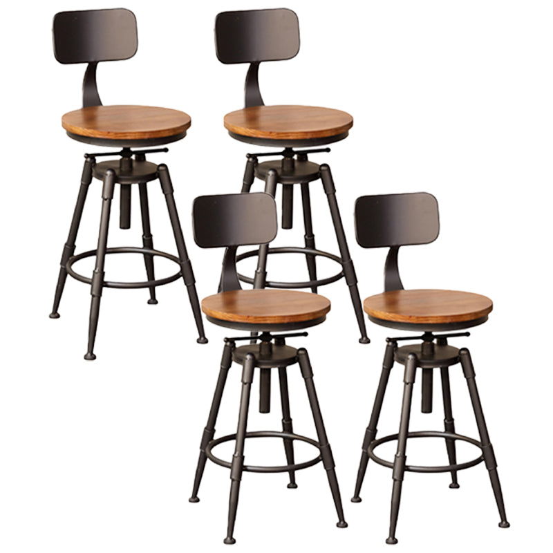 Industrial Style Barstool Rotatable and Liftable Cafe Bar Counter Height Stools 4 Piece Set Short Stool(22"H) Clearhalo 'Bar Furniture' 'Bar Stools' 'bar_stools' 'furn' 'furn_bar_stools' 'furniture_bar_stools' 'Kitchen & Dining Furniture' 'kitchen&dining_furn' 'kitchen' 'kitchen_furn' Furniture' 4329601