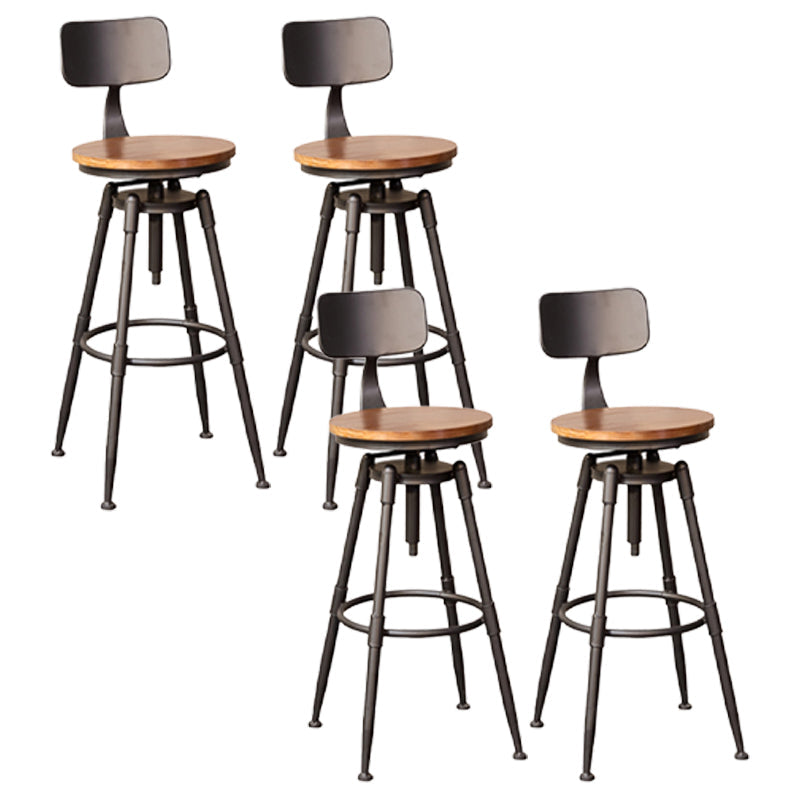 Industrial Style Barstool Rotatable and Liftable Cafe Bar Counter Height Stools 4 Piece Set Counter Stool(26"H) Clearhalo 'Bar Furniture' 'Bar Stools' 'bar_stools' 'furn' 'furn_bar_stools' 'furniture_bar_stools' 'Kitchen & Dining Furniture' 'kitchen&dining_furn' 'kitchen' 'kitchen_furn' Furniture' 4329602