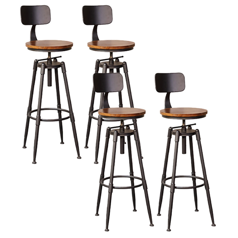 Industrial Style Barstool Rotatable and Liftable Cafe Bar Counter Height Stools 4 Piece Set Bar Stool(30"H) Clearhalo 'Bar Furniture' 'Bar Stools' 'bar_stools' 'furn' 'furn_bar_stools' 'furniture_bar_stools' 'Kitchen & Dining Furniture' 'kitchen&dining_furn' 'kitchen' 'kitchen_furn' Furniture' 4329603