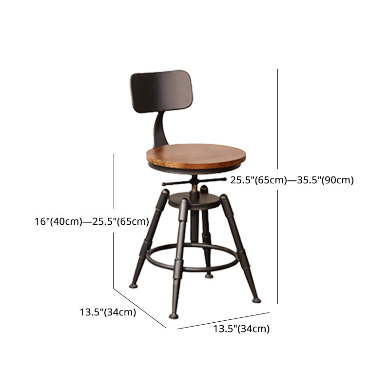 Industrial Style Barstool Rotatable and Liftable Cafe Bar Counter Height Stools Clearhalo 'Bar Furniture' 'Bar Stools' 'bar_stools' 'furn' 'furn_bar_stools' 'furniture_bar_stools' 'Kitchen & Dining Furniture' 'kitchen&dining_furn' 'kitchen' 'kitchen_furn' Furniture' 4329604