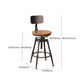 Industrial Style Barstool Rotatable and Liftable Cafe Bar Counter Height Stools Clearhalo 'Bar Furniture' 'Bar Stools' 'bar_stools' 'furn' 'furn_bar_stools' 'furniture_bar_stools' 'Kitchen & Dining Furniture' 'kitchen&dining_furn' 'kitchen' 'kitchen_furn' Furniture' 4329605
