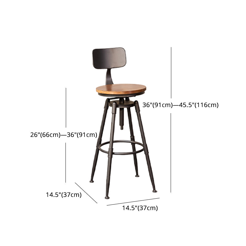 Industrial Style Barstool Rotatable and Liftable Cafe Bar Counter Height Stools Clearhalo 'Bar Furniture' 'Bar Stools' 'bar_stools' 'furn' 'furn_bar_stools' 'furniture_bar_stools' 'Kitchen & Dining Furniture' 'kitchen&dining_furn' 'kitchen' 'kitchen_furn' Furniture' 4329606