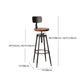 Industrial Style Barstool Rotatable and Liftable Cafe Bar Counter Height Stools Clearhalo 'Bar Furniture' 'Bar Stools' 'bar_stools' 'furn' 'furn_bar_stools' 'furniture_bar_stools' 'Kitchen & Dining Furniture' 'kitchen&dining_furn' 'kitchen' 'kitchen_furn' Furniture' 4329607