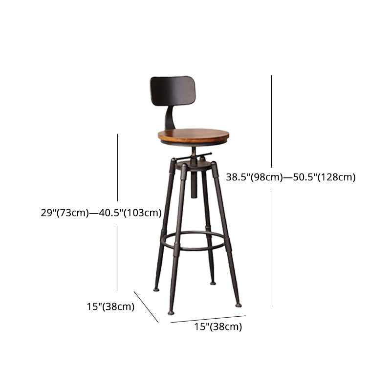 Industrial Style Barstool Rotatable and Liftable Cafe Bar Counter Height Stools Clearhalo 'Bar Furniture' 'Bar Stools' 'bar_stools' 'furn' 'furn_bar_stools' 'furniture_bar_stools' 'Kitchen & Dining Furniture' 'kitchen&dining_furn' 'kitchen' 'kitchen_furn' Furniture' 4329607