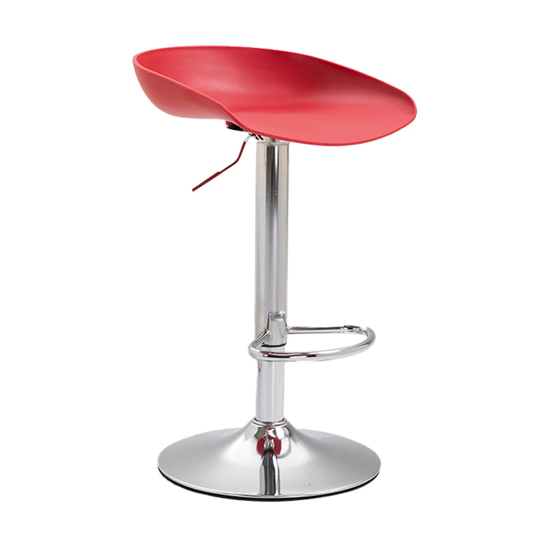 Industrial Style Plastic Seats Barstool Rotating Lifting Metal Leg Bar Stool for Indoor Red Silver 1 Piece Clearhalo 'Bar Furniture' 'Bar Stools' 'bar_stools' 'furn' 'furn_bar_stools' 'furniture_bar_stools' 'Kitchen & Dining Furniture' 'kitchen&dining_furn' 'kitchen' 'kitchen_furn' Furniture' 4329623