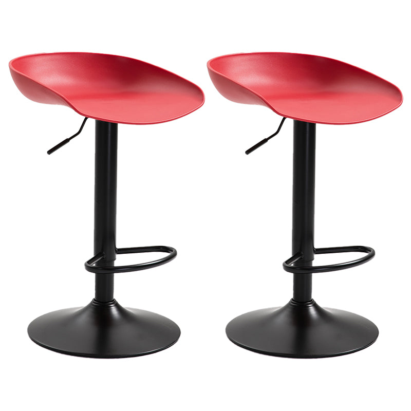 Industrial Style Plastic Seats Barstool Rotating Lifting Metal Leg Bar Stool for Indoor Red Black 2 Piece Set Clearhalo 'Bar Furniture' 'Bar Stools' 'bar_stools' 'furn' 'furn_bar_stools' 'furniture_bar_stools' 'Kitchen & Dining Furniture' 'kitchen&dining_furn' 'kitchen' 'kitchen_furn' Furniture' 4329630