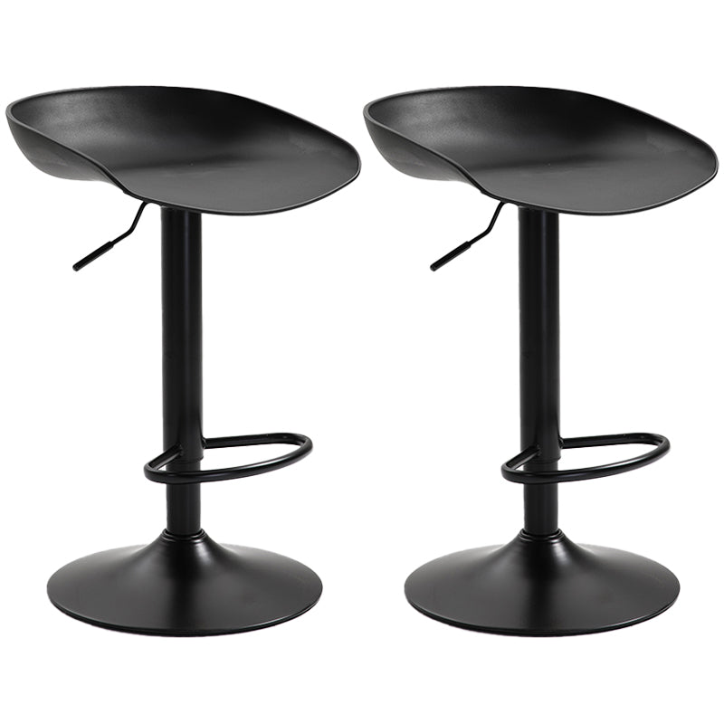 Industrial Style Plastic Seats Barstool Rotating Lifting Metal Leg Bar Stool for Indoor Black Black 2 Piece Set Clearhalo 'Bar Furniture' 'Bar Stools' 'bar_stools' 'furn' 'furn_bar_stools' 'furniture_bar_stools' 'Kitchen & Dining Furniture' 'kitchen&dining_furn' 'kitchen' 'kitchen_furn' Furniture' 4329632