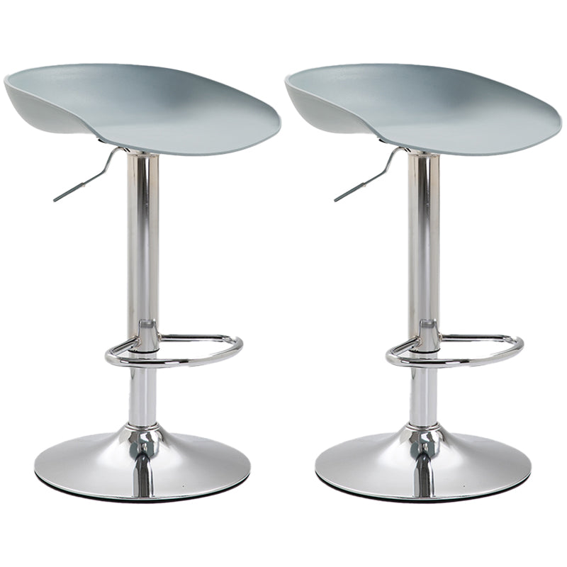 Industrial Style Plastic Seats Barstool Rotating Lifting Metal Leg Bar Stool for Indoor Pewter Silver 2 Piece Set Clearhalo 'Bar Furniture' 'Bar Stools' 'bar_stools' 'furn' 'furn_bar_stools' 'furniture_bar_stools' 'Kitchen & Dining Furniture' 'kitchen&dining_furn' 'kitchen' 'kitchen_furn' Furniture' 4329637