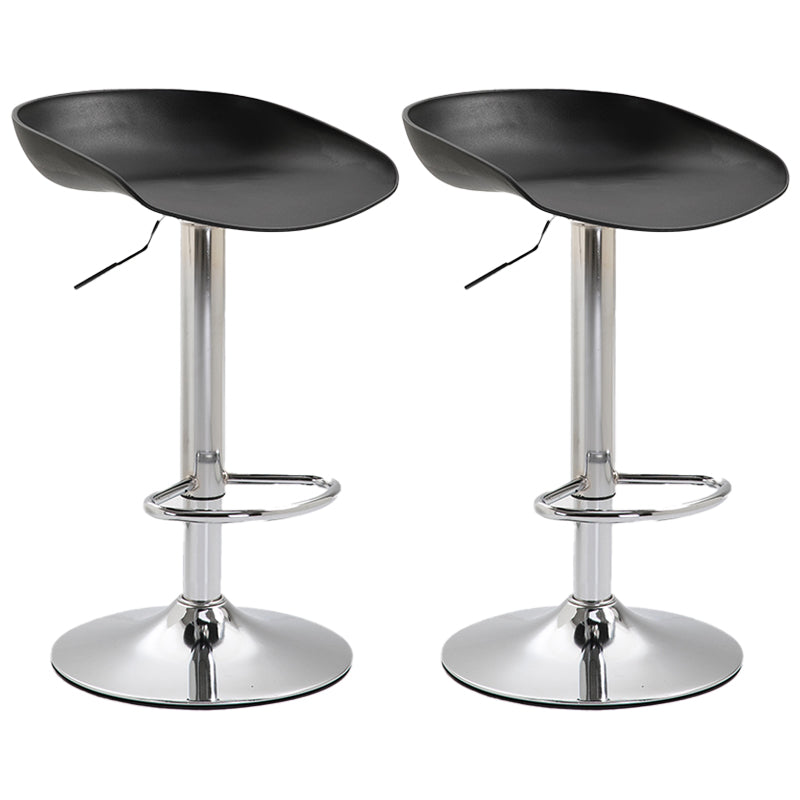 Industrial Style Plastic Seats Barstool Rotating Lifting Metal Leg Bar Stool for Indoor Black Silver 2 Piece Set Clearhalo 'Bar Furniture' 'Bar Stools' 'bar_stools' 'furn' 'furn_bar_stools' 'furniture_bar_stools' 'Kitchen & Dining Furniture' 'kitchen&dining_furn' 'kitchen' 'kitchen_furn' Furniture' 4329638