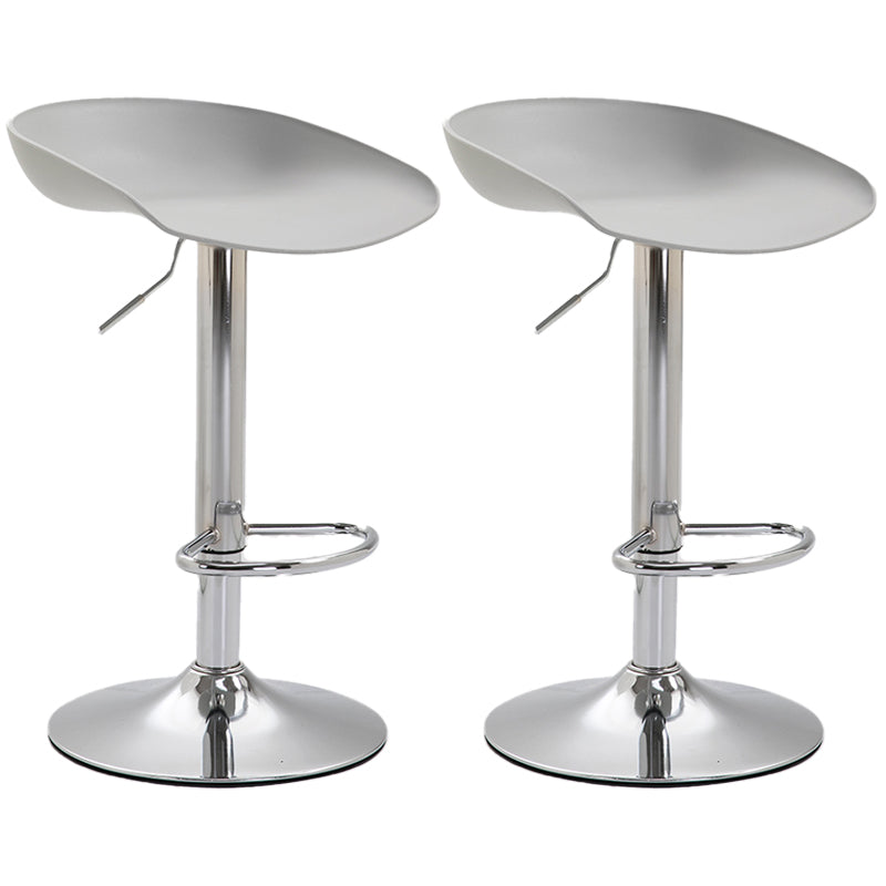 Industrial Style Plastic Seats Barstool Rotating Lifting Metal Leg Bar Stool for Indoor Light Gray Silver 2 Piece Set Clearhalo 'Bar Furniture' 'Bar Stools' 'bar_stools' 'furn' 'furn_bar_stools' 'furniture_bar_stools' 'Kitchen & Dining Furniture' 'kitchen&dining_furn' 'kitchen' 'kitchen_furn' Furniture' 4329639
