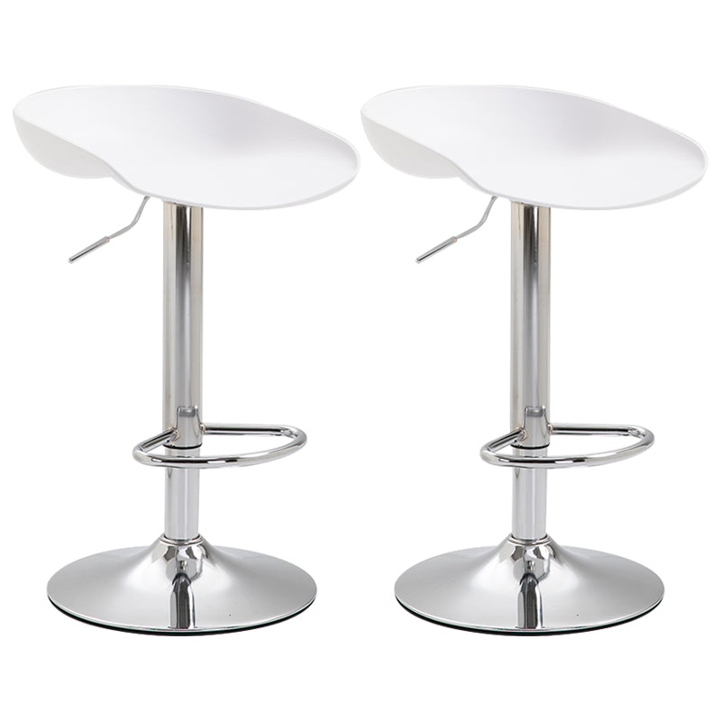 Industrial Style Plastic Seats Barstool Rotating Lifting Metal Leg Bar Stool for Indoor White Silver 2 Piece Set Clearhalo 'Bar Furniture' 'Bar Stools' 'bar_stools' 'furn' 'furn_bar_stools' 'furniture_bar_stools' 'Kitchen & Dining Furniture' 'kitchen&dining_furn' 'kitchen' 'kitchen_furn' Furniture' 4329640