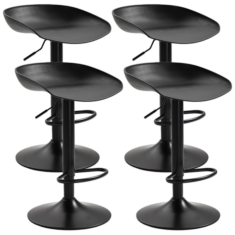 Industrial Style Plastic Seats Barstool Rotating Lifting Metal Leg Bar Stool for Indoor Black Black 4 Piece Set Clearhalo 'Bar Furniture' 'Bar Stools' 'bar_stools' 'furn' 'furn_bar_stools' 'furniture_bar_stools' 'Kitchen & Dining Furniture' 'kitchen&dining_furn' 'kitchen' 'kitchen_furn' Furniture' 4329644