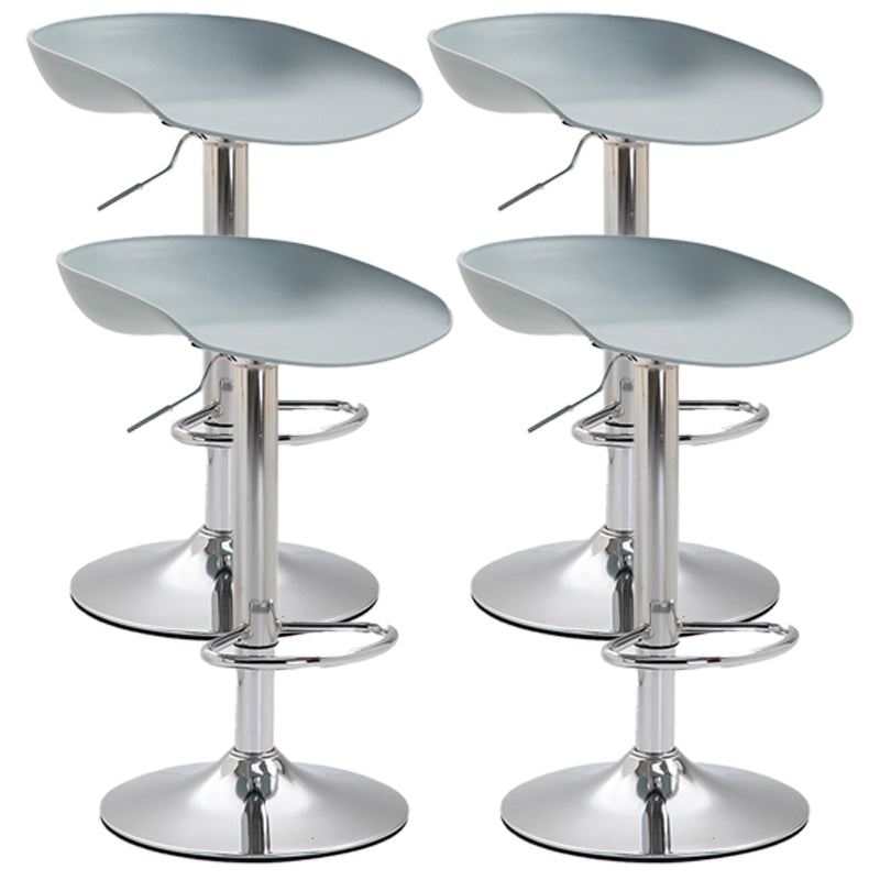 Industrial Style Plastic Seats Barstool Rotating Lifting Metal Leg Bar Stool for Indoor Pewter Silver 4 Piece Set Clearhalo 'Bar Furniture' 'Bar Stools' 'bar_stools' 'furn' 'furn_bar_stools' 'furniture_bar_stools' 'Kitchen & Dining Furniture' 'kitchen&dining_furn' 'kitchen' 'kitchen_furn' Furniture' 4329649
