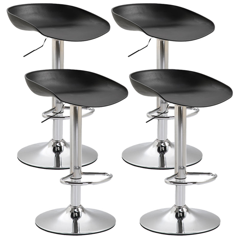 Industrial Style Plastic Seats Barstool Rotating Lifting Metal Leg Bar Stool for Indoor Black Silver 4 Piece Set Clearhalo 'Bar Furniture' 'Bar Stools' 'bar_stools' 'furn' 'furn_bar_stools' 'furniture_bar_stools' 'Kitchen & Dining Furniture' 'kitchen&dining_furn' 'kitchen' 'kitchen_furn' Furniture' 4329650