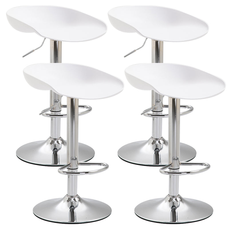 Industrial Style Plastic Seats Barstool Rotating Lifting Metal Leg Bar Stool for Indoor White Silver 4 Piece Set Clearhalo 'Bar Furniture' 'Bar Stools' 'bar_stools' 'furn' 'furn_bar_stools' 'furniture_bar_stools' 'Kitchen & Dining Furniture' 'kitchen&dining_furn' 'kitchen' 'kitchen_furn' Furniture' 4329652