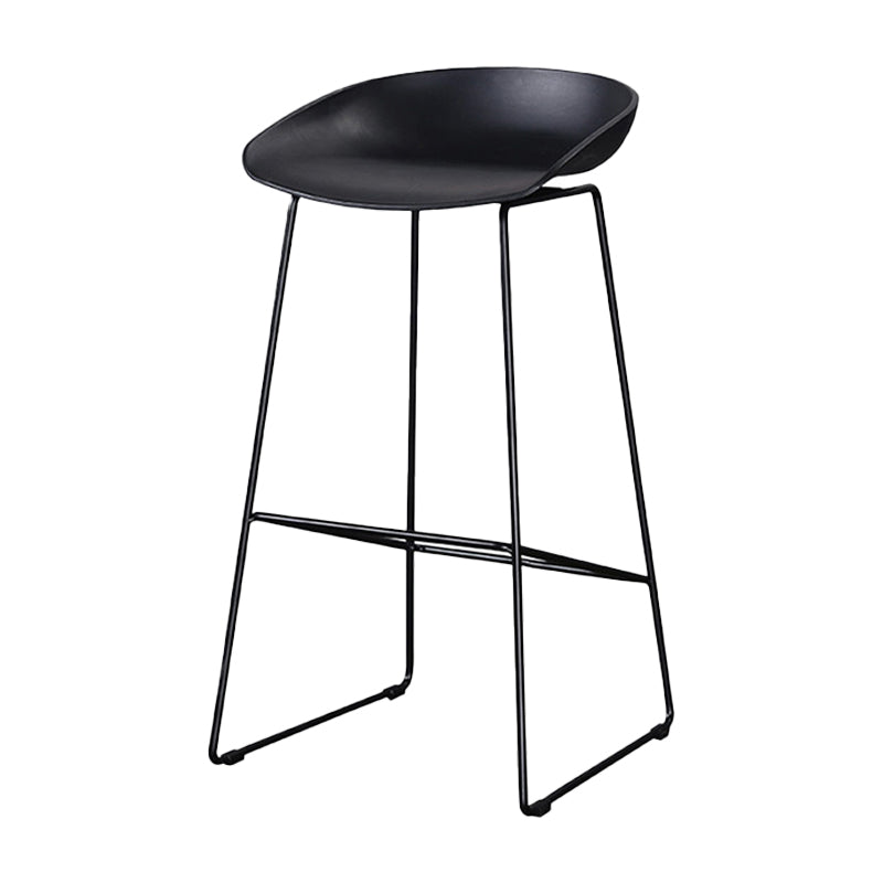 Industrial Indoor Barstool Iron Simple Tall Stool with Plastic Seat Black 1 Piece Clearhalo 'Bar Furniture' 'Bar Stools' 'bar_stools' 'furn' 'furn_bar_stools' 'furniture_bar_stools' 'Kitchen & Dining Furniture' 'kitchen&dining_furn' 'kitchen' 'kitchen_furn' Furniture' 4329660