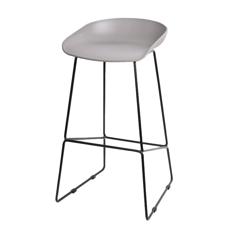 Industrial Indoor Barstool Iron Simple Tall Stool with Plastic Seat Grey 1 Piece Clearhalo 'Bar Furniture' 'Bar Stools' 'bar_stools' 'furn' 'furn_bar_stools' 'furniture_bar_stools' 'Kitchen & Dining Furniture' 'kitchen&dining_furn' 'kitchen' 'kitchen_furn' Furniture' 4329662