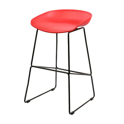 Industrial Indoor Barstool Iron Simple Tall Stool with Plastic Seat Red 1 Piece Clearhalo 'Bar Furniture' 'Bar Stools' 'bar_stools' 'furn' 'furn_bar_stools' 'furniture_bar_stools' 'Kitchen & Dining Furniture' 'kitchen&dining_furn' 'kitchen' 'kitchen_furn' Furniture' 4329664