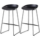 Industrial Indoor Barstool Iron Simple Tall Stool with Plastic Seat Black 2 Piece Set Clearhalo 'Bar Furniture' 'Bar Stools' 'bar_stools' 'furn' 'furn_bar_stools' 'furniture_bar_stools' 'Kitchen & Dining Furniture' 'kitchen&dining_furn' 'kitchen' 'kitchen_furn' Furniture' 4329671