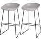 Industrial Indoor Barstool Iron Simple Tall Stool with Plastic Seat Grey 2 Piece Set Clearhalo 'Bar Furniture' 'Bar Stools' 'bar_stools' 'furn' 'furn_bar_stools' 'furniture_bar_stools' 'Kitchen & Dining Furniture' 'kitchen&dining_furn' 'kitchen' 'kitchen_furn' Furniture' 4329672