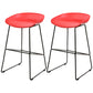 Industrial Indoor Barstool Iron Simple Tall Stool with Plastic Seat Red 2 Piece Set Clearhalo 'Bar Furniture' 'Bar Stools' 'bar_stools' 'furn' 'furn_bar_stools' 'furniture_bar_stools' 'Kitchen & Dining Furniture' 'kitchen&dining_furn' 'kitchen' 'kitchen_furn' Furniture' 4329673
