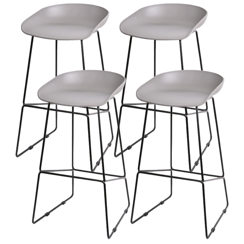 Industrial Indoor Barstool Iron Simple Tall Stool with Plastic Seat Grey 4 Piece Set Clearhalo 'Bar Furniture' 'Bar Stools' 'bar_stools' 'furn' 'furn_bar_stools' 'furniture_bar_stools' 'Kitchen & Dining Furniture' 'kitchen&dining_furn' 'kitchen' 'kitchen_furn' Furniture' 4329678