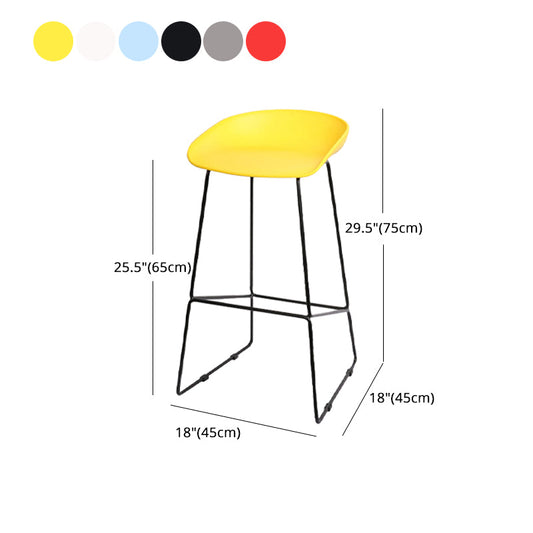 Industrial Indoor Barstool Iron Simple Tall Stool with Plastic Seat Clearhalo 'Bar Furniture' 'Bar Stools' 'bar_stools' 'furn' 'furn_bar_stools' 'furniture_bar_stools' 'Kitchen & Dining Furniture' 'kitchen&dining_furn' 'kitchen' 'kitchen_furn' Furniture' 4329681
