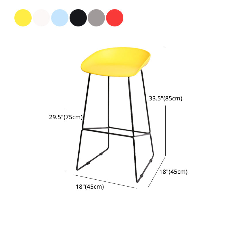 Industrial Indoor Barstool Iron Simple Tall Stool with Plastic Seat Clearhalo 'Bar Furniture' 'Bar Stools' 'bar_stools' 'furn' 'furn_bar_stools' 'furniture_bar_stools' 'Kitchen & Dining Furniture' 'kitchen&dining_furn' 'kitchen' 'kitchen_furn' Furniture' 4329682