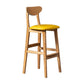 Scandinavian Padded Feet Barstools Restaurant Solid Wood Counter Barstool Light Yellow 1 Piece Clearhalo 'Bar Furniture' 'Bar Stools' 'bar_stools' 'furn' 'furn_bar_stools' 'furniture_bar_stools' 'Kitchen & Dining Furniture' 'kitchen&dining_furn' 'kitchen' 'kitchen_furn' Furniture' 4329686