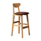Scandinavian Padded Feet Barstools Restaurant Solid Wood Counter Barstool Dark Coffee 1 Piece Clearhalo 'Bar Furniture' 'Bar Stools' 'bar_stools' 'furn' 'furn_bar_stools' 'furniture_bar_stools' 'Kitchen & Dining Furniture' 'kitchen&dining_furn' 'kitchen' 'kitchen_furn' Furniture' 4329688