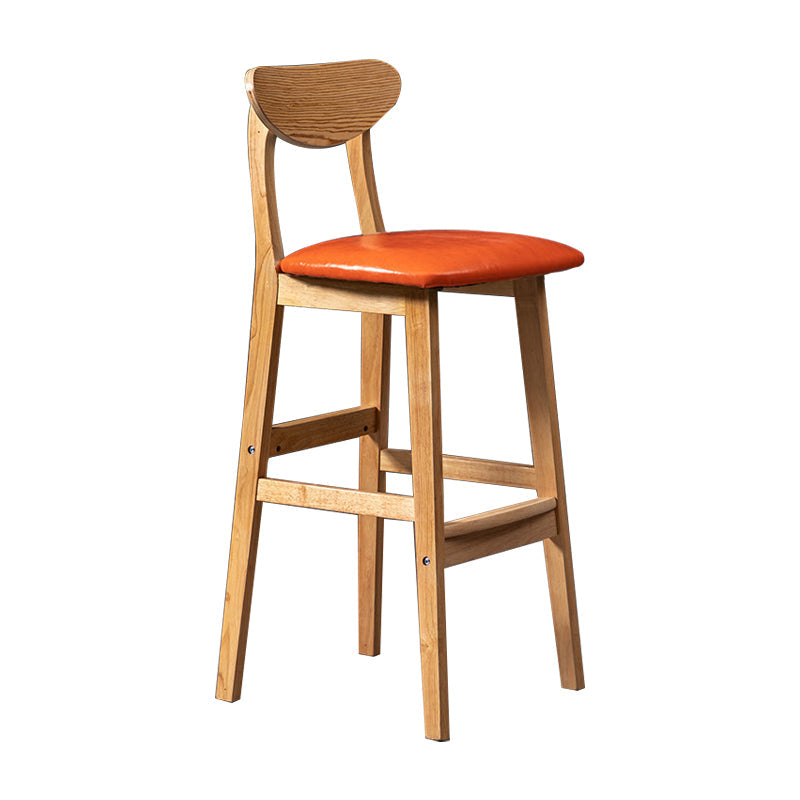 Scandinavian Padded Feet Barstools Restaurant Solid Wood Counter Barstool Orange 1 Piece Clearhalo 'Bar Furniture' 'Bar Stools' 'bar_stools' 'furn' 'furn_bar_stools' 'furniture_bar_stools' 'Kitchen & Dining Furniture' 'kitchen&dining_furn' 'kitchen' 'kitchen_furn' Furniture' 4329693