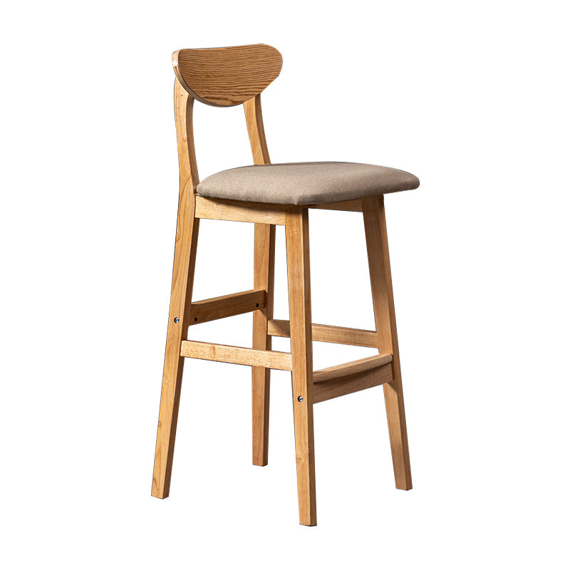 Scandinavian Padded Feet Barstools Restaurant Solid Wood Counter Barstool Beige 1 Piece Clearhalo 'Bar Furniture' 'Bar Stools' 'bar_stools' 'furn' 'furn_bar_stools' 'furniture_bar_stools' 'Kitchen & Dining Furniture' 'kitchen&dining_furn' 'kitchen' 'kitchen_furn' Furniture' 4329701