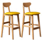 Scandinavian Padded Feet Barstools Restaurant Solid Wood Counter Barstool Light Yellow 2 Piece Set Clearhalo 'Bar Furniture' 'Bar Stools' 'bar_stools' 'furn' 'furn_bar_stools' 'furniture_bar_stools' 'Kitchen & Dining Furniture' 'kitchen&dining_furn' 'kitchen' 'kitchen_furn' Furniture' 4329706