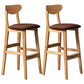 Scandinavian Padded Feet Barstools Restaurant Solid Wood Counter Barstool Dark Coffee 2 Piece Set Clearhalo 'Bar Furniture' 'Bar Stools' 'bar_stools' 'furn' 'furn_bar_stools' 'furniture_bar_stools' 'Kitchen & Dining Furniture' 'kitchen&dining_furn' 'kitchen' 'kitchen_furn' Furniture' 4329707