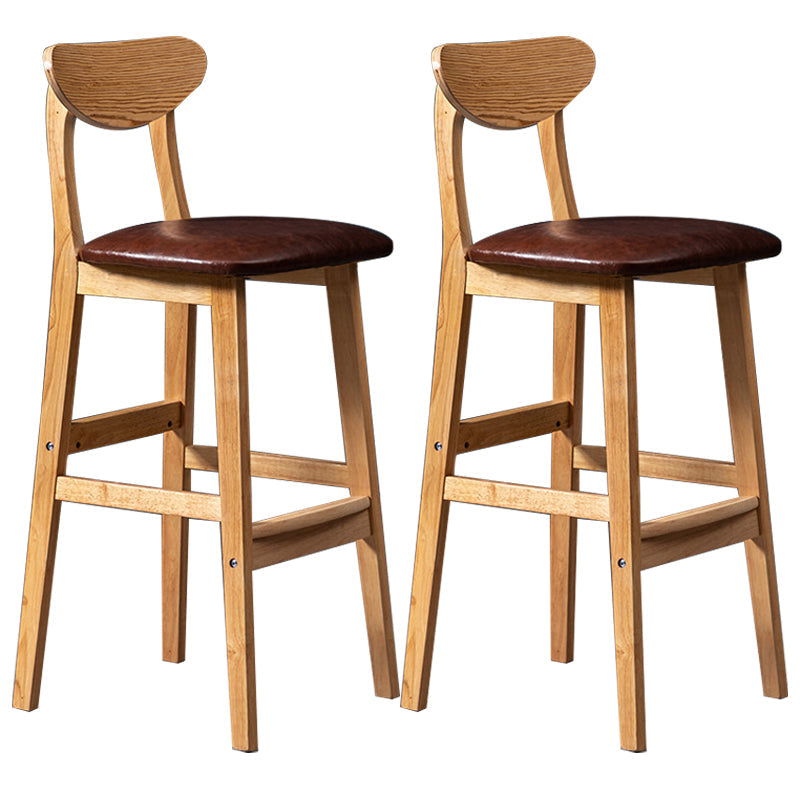 Scandinavian Padded Feet Barstools Restaurant Solid Wood Counter Barstool Coffee 2 Piece Set Clearhalo 'Bar Furniture' 'Bar Stools' 'bar_stools' 'furn' 'furn_bar_stools' 'furniture_bar_stools' 'Kitchen & Dining Furniture' 'kitchen&dining_furn' 'kitchen' 'kitchen_furn' Furniture' 4329708