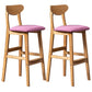Scandinavian Padded Feet Barstools Restaurant Solid Wood Counter Barstool Rose Pink 2 Piece Set Clearhalo 'Bar Furniture' 'Bar Stools' 'bar_stools' 'furn' 'furn_bar_stools' 'furniture_bar_stools' 'Kitchen & Dining Furniture' 'kitchen&dining_furn' 'kitchen' 'kitchen_furn' Furniture' 4329709
