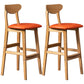 Scandinavian Padded Feet Barstools Restaurant Solid Wood Counter Barstool Orange 2 Piece Set Clearhalo 'Bar Furniture' 'Bar Stools' 'bar_stools' 'furn' 'furn_bar_stools' 'furniture_bar_stools' 'Kitchen & Dining Furniture' 'kitchen&dining_furn' 'kitchen' 'kitchen_furn' Furniture' 4329710