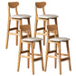 Scandinavian Padded Feet Barstools Restaurant Solid Wood Counter Barstool Ivory 4 Piece Set Clearhalo 'Bar Furniture' 'Bar Stools' 'bar_stools' 'furn' 'furn_bar_stools' 'furniture_bar_stools' 'Kitchen & Dining Furniture' 'kitchen&dining_furn' 'kitchen' 'kitchen_furn' Furniture' 4329719