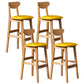 Scandinavian Padded Feet Barstools Restaurant Solid Wood Counter Barstool Light Yellow 4 Piece Set Clearhalo 'Bar Furniture' 'Bar Stools' 'bar_stools' 'furn' 'furn_bar_stools' 'furniture_bar_stools' 'Kitchen & Dining Furniture' 'kitchen&dining_furn' 'kitchen' 'kitchen_furn' Furniture' 4329720