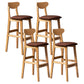 Scandinavian Padded Feet Barstools Restaurant Solid Wood Counter Barstool Dark Coffee 4 Piece Set Clearhalo 'Bar Furniture' 'Bar Stools' 'bar_stools' 'furn' 'furn_bar_stools' 'furniture_bar_stools' 'Kitchen & Dining Furniture' 'kitchen&dining_furn' 'kitchen' 'kitchen_furn' Furniture' 4329721