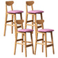 Scandinavian Padded Feet Barstools Restaurant Solid Wood Counter Barstool Rose Pink 4 Piece Set Clearhalo 'Bar Furniture' 'Bar Stools' 'bar_stools' 'furn' 'furn_bar_stools' 'furniture_bar_stools' 'Kitchen & Dining Furniture' 'kitchen&dining_furn' 'kitchen' 'kitchen_furn' Furniture' 4329723
