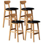 Scandinavian Padded Feet Barstools Restaurant Solid Wood Counter Barstool Black 4 Piece Set Clearhalo 'Bar Furniture' 'Bar Stools' 'bar_stools' 'furn' 'furn_bar_stools' 'furniture_bar_stools' 'Kitchen & Dining Furniture' 'kitchen&dining_furn' 'kitchen' 'kitchen_furn' Furniture' 4329728