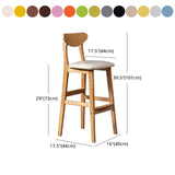 Scandinavian Padded Feet Barstools Restaurant Solid Wood Counter Barstool Clearhalo 'Bar Furniture' 'Bar Stools' 'bar_stools' 'furn' 'furn_bar_stools' 'furniture_bar_stools' 'Kitchen & Dining Furniture' 'kitchen&dining_furn' 'kitchen' 'kitchen_furn' Furniture' 4329733